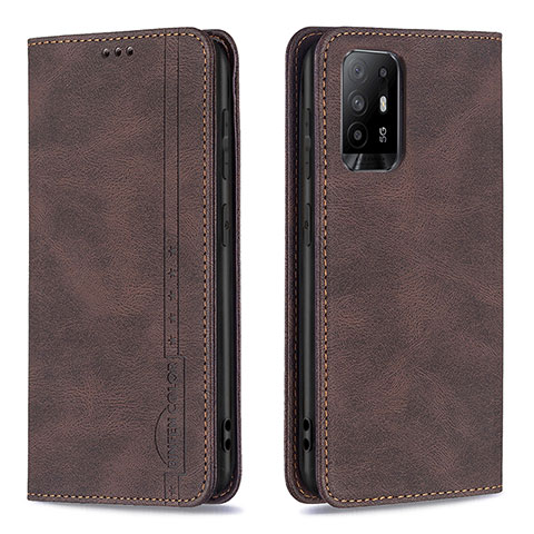 Coque Portefeuille Livre Cuir Etui Clapet B15F pour Oppo Reno5 Z 5G Marron