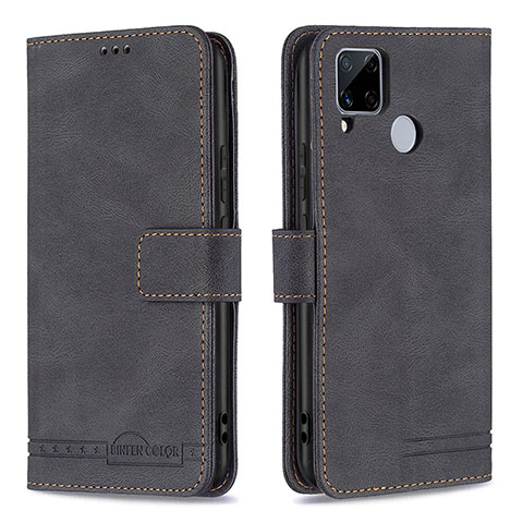 Coque Portefeuille Livre Cuir Etui Clapet B15F pour Realme 7i RMX2193 Noir