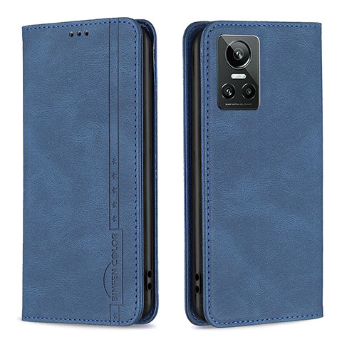 Coque Portefeuille Livre Cuir Etui Clapet B15F pour Realme GT Neo3 5G Bleu