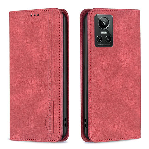 Coque Portefeuille Livre Cuir Etui Clapet B15F pour Realme GT Neo3 5G Rouge