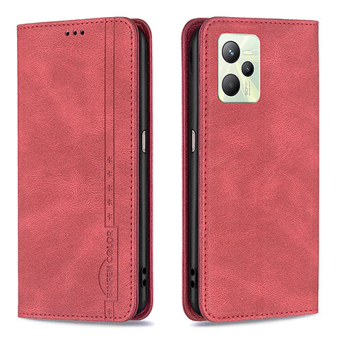 Coque Portefeuille Livre Cuir Etui Clapet B15F pour Realme Narzo 50A Prime Rouge