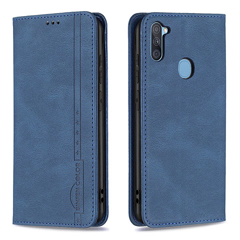 Coque Portefeuille Livre Cuir Etui Clapet B15F pour Samsung Galaxy A11 Bleu