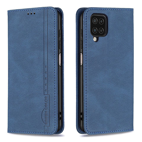 Coque Portefeuille Livre Cuir Etui Clapet B15F pour Samsung Galaxy A12 5G Bleu