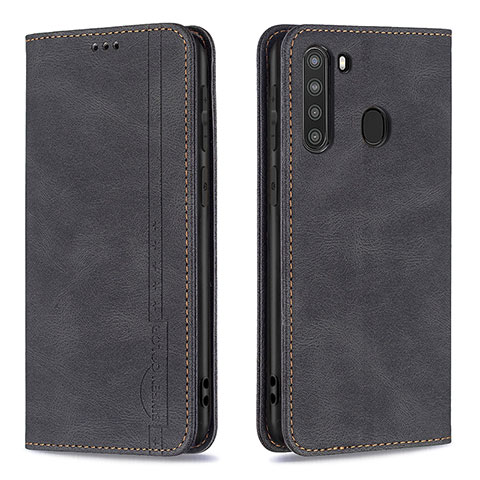 Coque Portefeuille Livre Cuir Etui Clapet B15F pour Samsung Galaxy A21 Noir