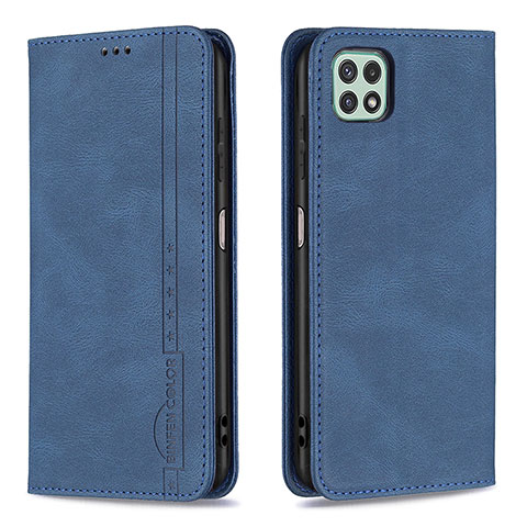 Coque Portefeuille Livre Cuir Etui Clapet B15F pour Samsung Galaxy A22 5G Bleu