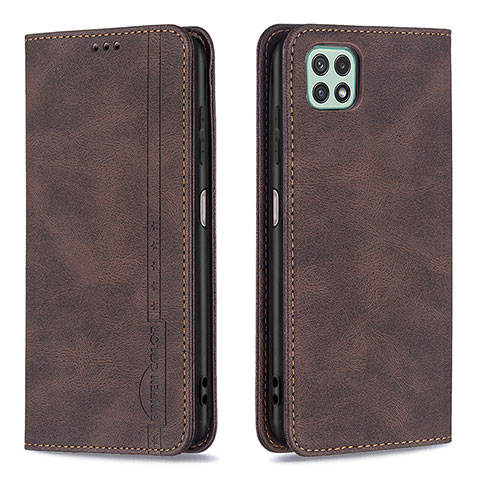 Coque Portefeuille Livre Cuir Etui Clapet B15F pour Samsung Galaxy A22 5G Marron