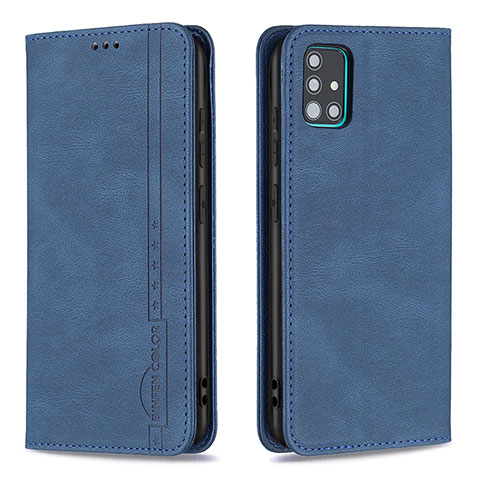 Coque Portefeuille Livre Cuir Etui Clapet B15F pour Samsung Galaxy A51 5G Bleu