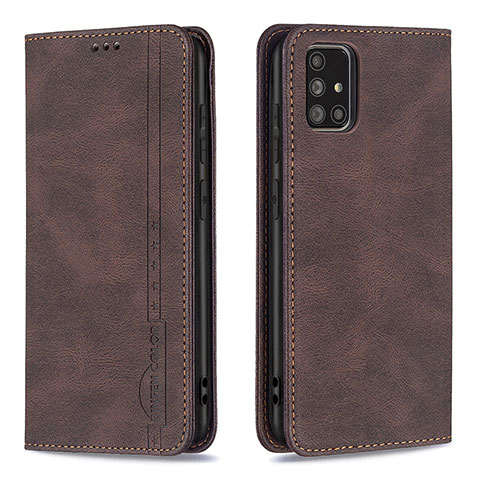 Coque Portefeuille Livre Cuir Etui Clapet B15F pour Samsung Galaxy A71 5G Marron