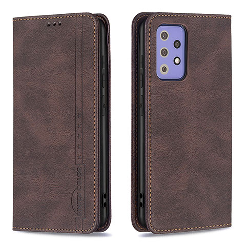 Coque Portefeuille Livre Cuir Etui Clapet B15F pour Samsung Galaxy A72 5G Marron