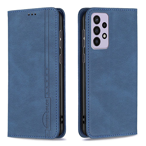 Coque Portefeuille Livre Cuir Etui Clapet B15F pour Samsung Galaxy A73 5G Bleu