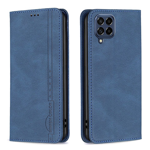 Coque Portefeuille Livre Cuir Etui Clapet B15F pour Samsung Galaxy M53 5G Bleu