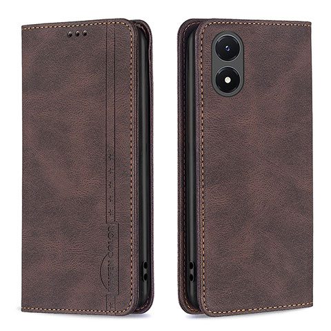 Coque Portefeuille Livre Cuir Etui Clapet B15F pour Vivo Y02S Marron