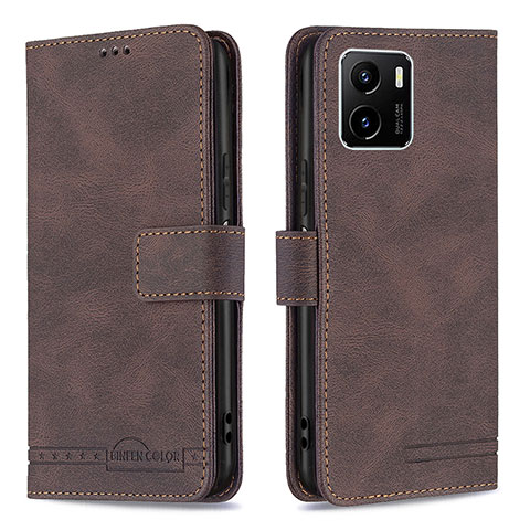 Coque Portefeuille Livre Cuir Etui Clapet B15F pour Vivo Y10 t1 Marron