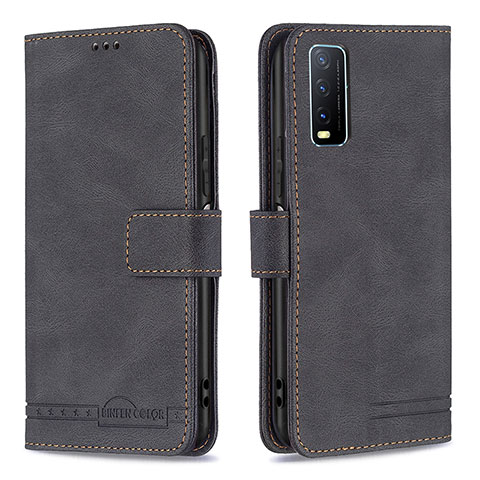 Coque Portefeuille Livre Cuir Etui Clapet B15F pour Vivo Y12s (2021) Noir