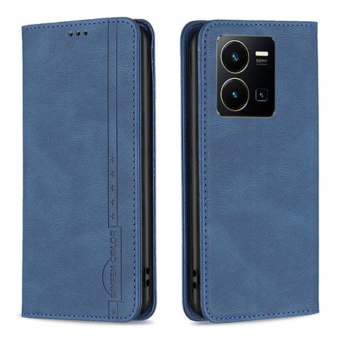 Coque Portefeuille Livre Cuir Etui Clapet B15F pour Vivo Y35 4G Bleu