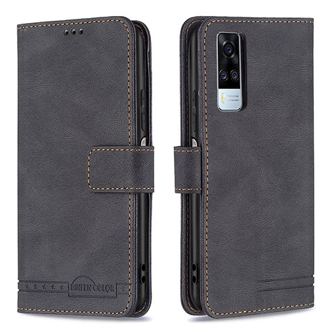 Coque Portefeuille Livre Cuir Etui Clapet B15F pour Vivo Y53s 4G Noir