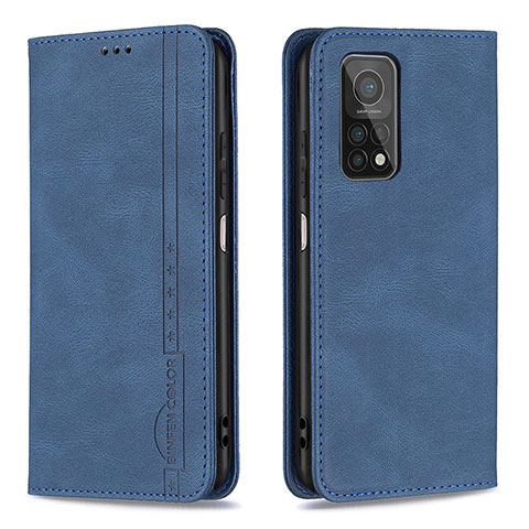 Coque Portefeuille Livre Cuir Etui Clapet B15F pour Xiaomi Mi 10T Pro 5G Bleu