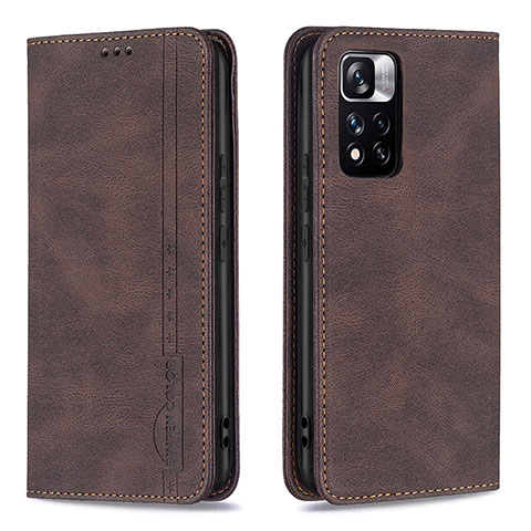 Coque Portefeuille Livre Cuir Etui Clapet B15F pour Xiaomi Mi 11i 5G (2022) Marron