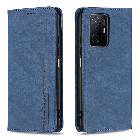 Coque Portefeuille Livre Cuir Etui Clapet B15F pour Xiaomi Mi 11T Pro 5G Bleu