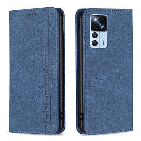 Coque Portefeuille Livre Cuir Etui Clapet B15F pour Xiaomi Mi 12T Pro 5G Bleu