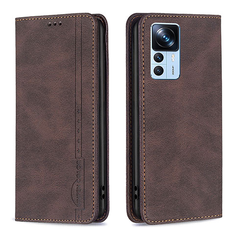 Coque Portefeuille Livre Cuir Etui Clapet B15F pour Xiaomi Mi 12T Pro 5G Marron