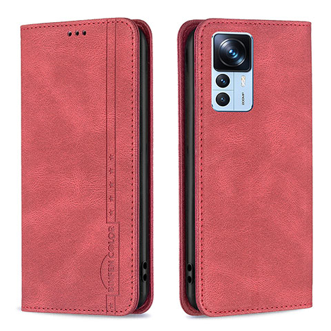 Coque Portefeuille Livre Cuir Etui Clapet B15F pour Xiaomi Mi 12T Pro 5G Rouge