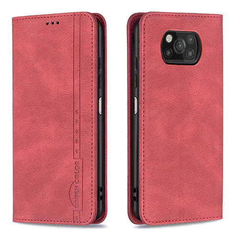 Coque Portefeuille Livre Cuir Etui Clapet B15F pour Xiaomi Poco X3 NFC Rouge