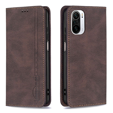 Coque Portefeuille Livre Cuir Etui Clapet B15F pour Xiaomi Redmi K40 Pro+ Plus 5G Marron