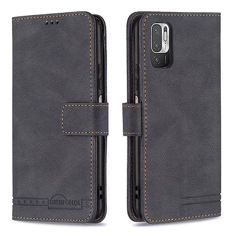 Coque Portefeuille Livre Cuir Etui Clapet B15F pour Xiaomi Redmi Note 10 5G Noir