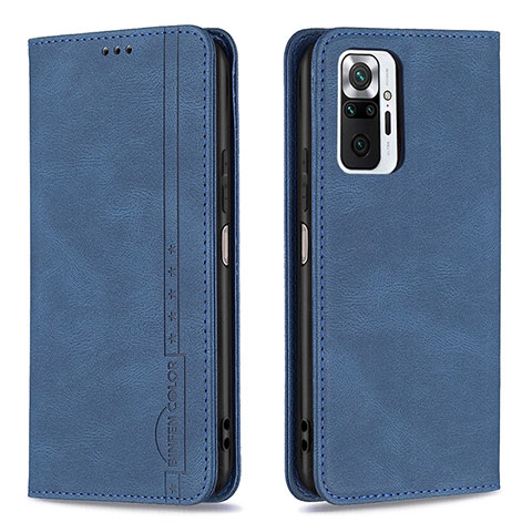 Coque Portefeuille Livre Cuir Etui Clapet B15F pour Xiaomi Redmi Note 10 Pro 4G Bleu