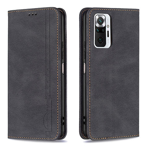 Coque Portefeuille Livre Cuir Etui Clapet B15F pour Xiaomi Redmi Note 10 Pro 4G Noir