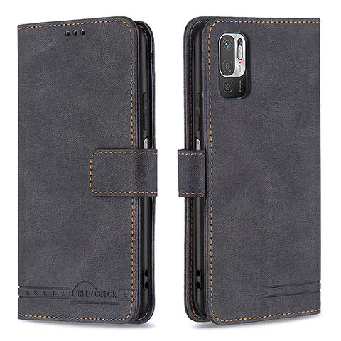 Coque Portefeuille Livre Cuir Etui Clapet B15F pour Xiaomi Redmi Note 10T 5G Noir