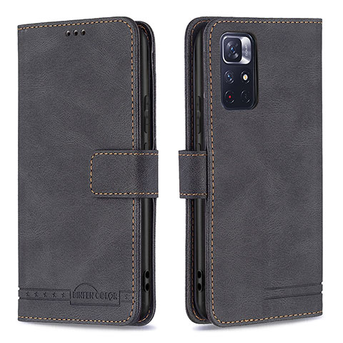 Coque Portefeuille Livre Cuir Etui Clapet B15F pour Xiaomi Redmi Note 11 5G Noir