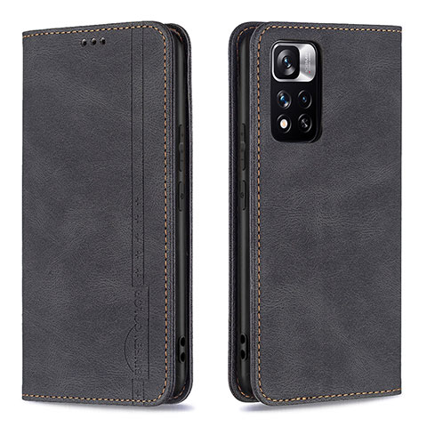 Coque Portefeuille Livre Cuir Etui Clapet B15F pour Xiaomi Redmi Note 11 Pro+ Plus 5G Noir