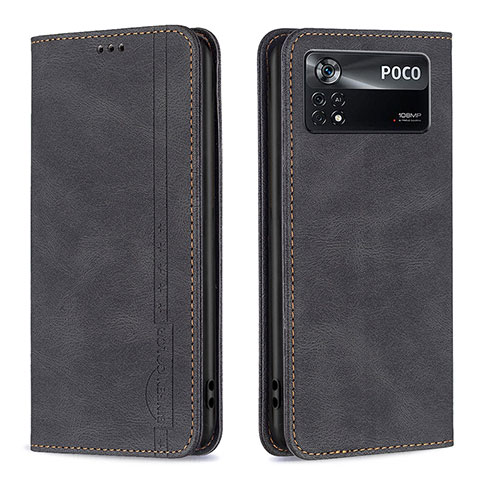 Coque Portefeuille Livre Cuir Etui Clapet B15F pour Xiaomi Redmi Note 11E Pro 5G Noir