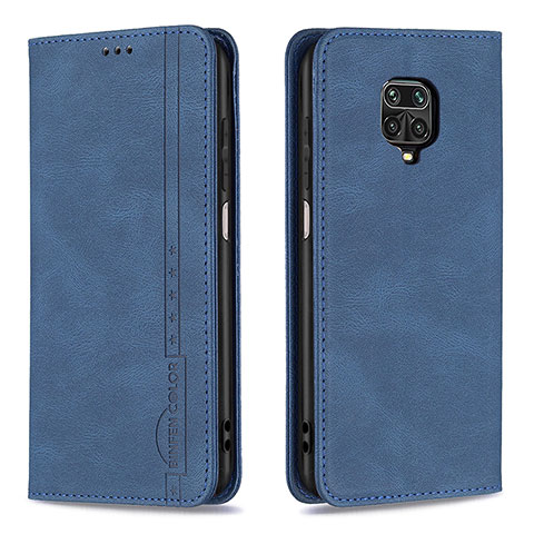 Coque Portefeuille Livre Cuir Etui Clapet B15F pour Xiaomi Redmi Note 9 Pro Bleu