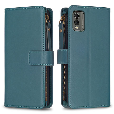 Coque Portefeuille Livre Cuir Etui Clapet B16F pour Nokia C210 Vert