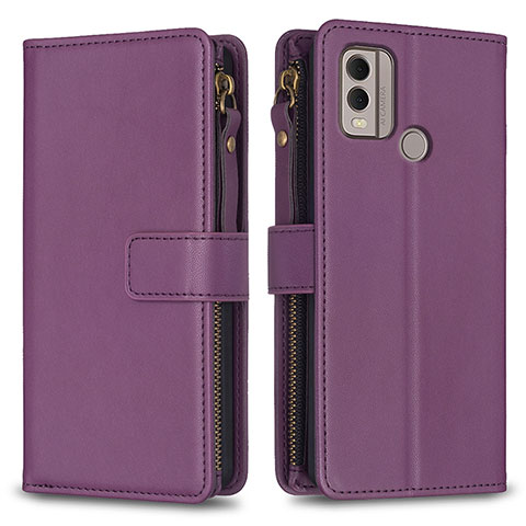 Coque Portefeuille Livre Cuir Etui Clapet B16F pour Nokia C22 Violet