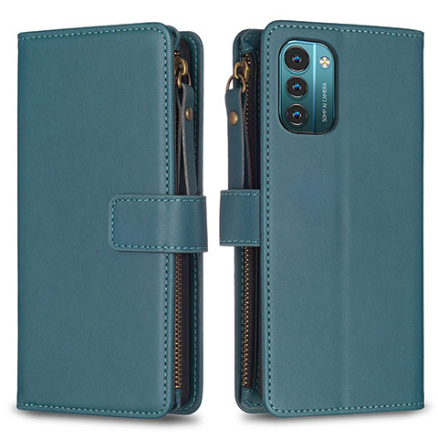 Coque Portefeuille Livre Cuir Etui Clapet B16F pour Nokia G11 Vert