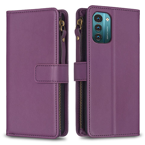 Coque Portefeuille Livre Cuir Etui Clapet B16F pour Nokia G11 Violet