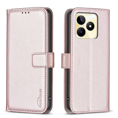 Coque Portefeuille Livre Cuir Etui Clapet B16F pour Realme C51 Rose