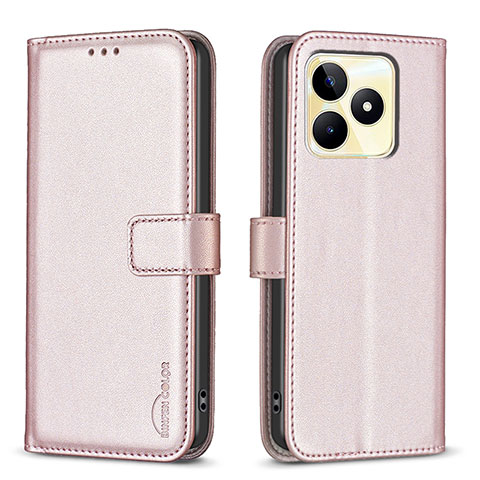 Coque Portefeuille Livre Cuir Etui Clapet B16F pour Realme C53 India Rose