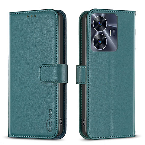 Coque Portefeuille Livre Cuir Etui Clapet B16F pour Realme Narzo N55 Vert