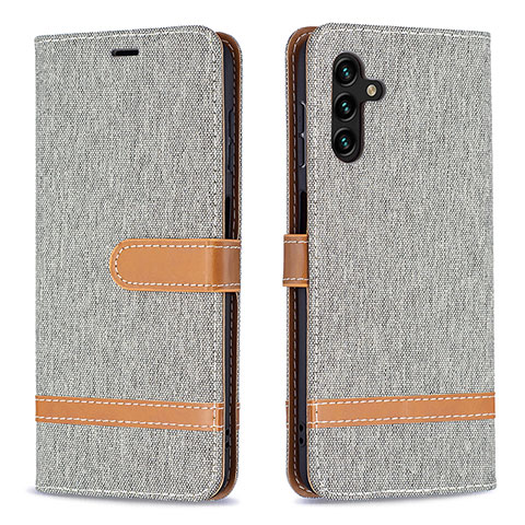 Coque Portefeuille Livre Cuir Etui Clapet B16F pour Samsung Galaxy A04s Gris