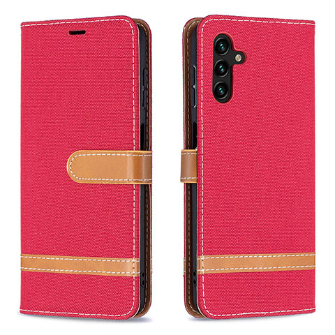 Coque Portefeuille Livre Cuir Etui Clapet B16F pour Samsung Galaxy A04s Rouge