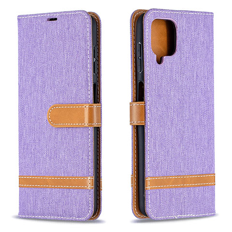 Coque Portefeuille Livre Cuir Etui Clapet B16F pour Samsung Galaxy A12 Nacho Violet Clair