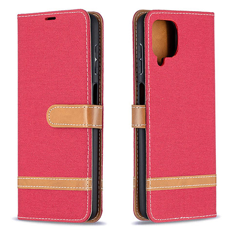 Coque Portefeuille Livre Cuir Etui Clapet B16F pour Samsung Galaxy A12 Rouge