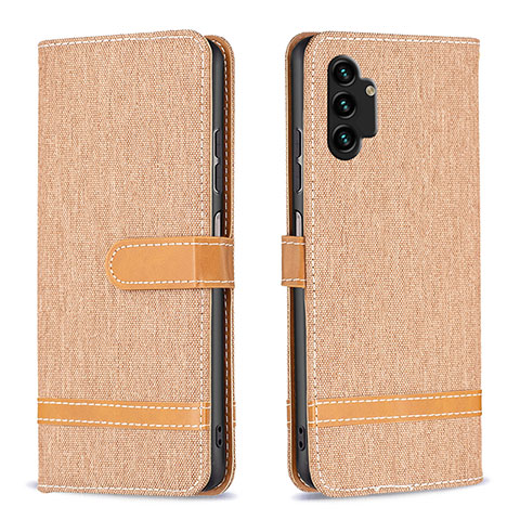 Coque Portefeuille Livre Cuir Etui Clapet B16F pour Samsung Galaxy A13 4G Or