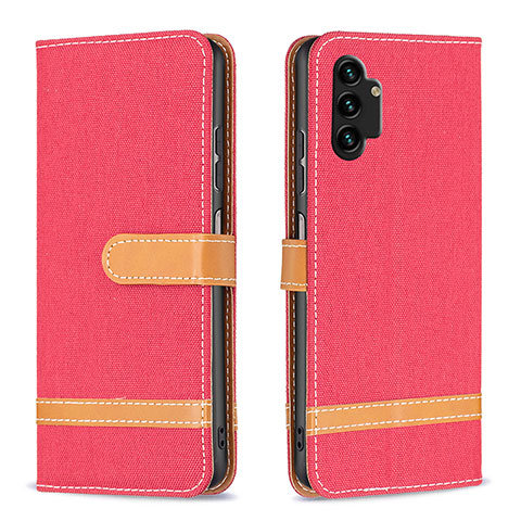 Coque Portefeuille Livre Cuir Etui Clapet B16F pour Samsung Galaxy A13 4G Rouge