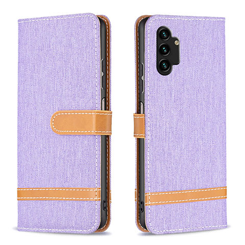 Coque Portefeuille Livre Cuir Etui Clapet B16F pour Samsung Galaxy A13 4G Violet Clair